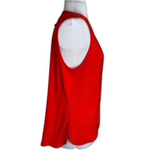 Calvin Klein Sleeveless Tangerine 1/4 Gold Look Zip Relaxed Fit Top Size XL - Picture 4 of 7